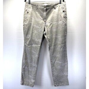 J Jill Womens Pants Size 14P Petite Camo Pockets Button Zip Straight Leg Stretch